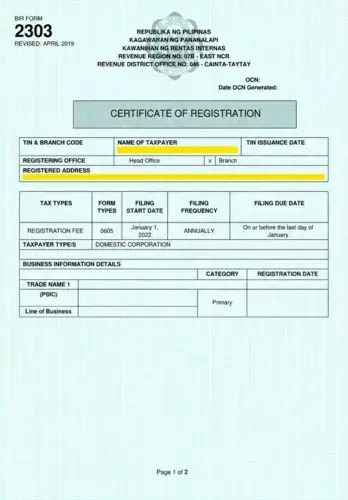 COR/BIR 2303 sample